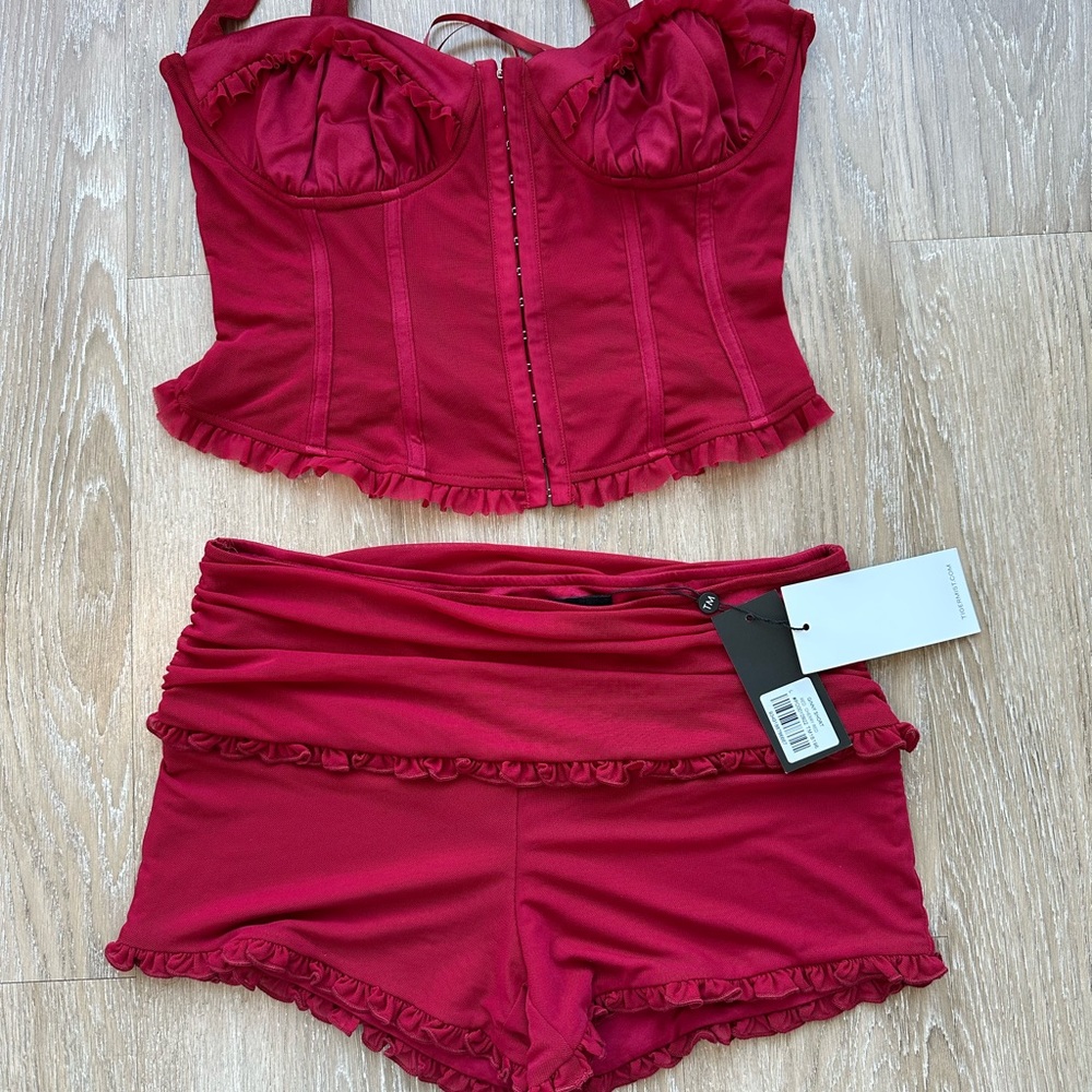 Elegant Red Women's Intimate Set